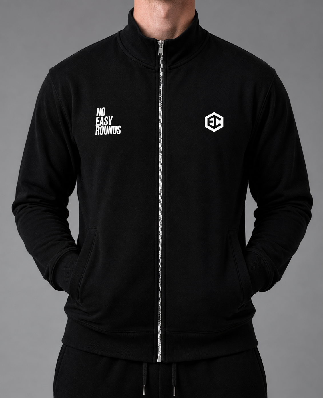 No Easy Rounds Black Zip-Up