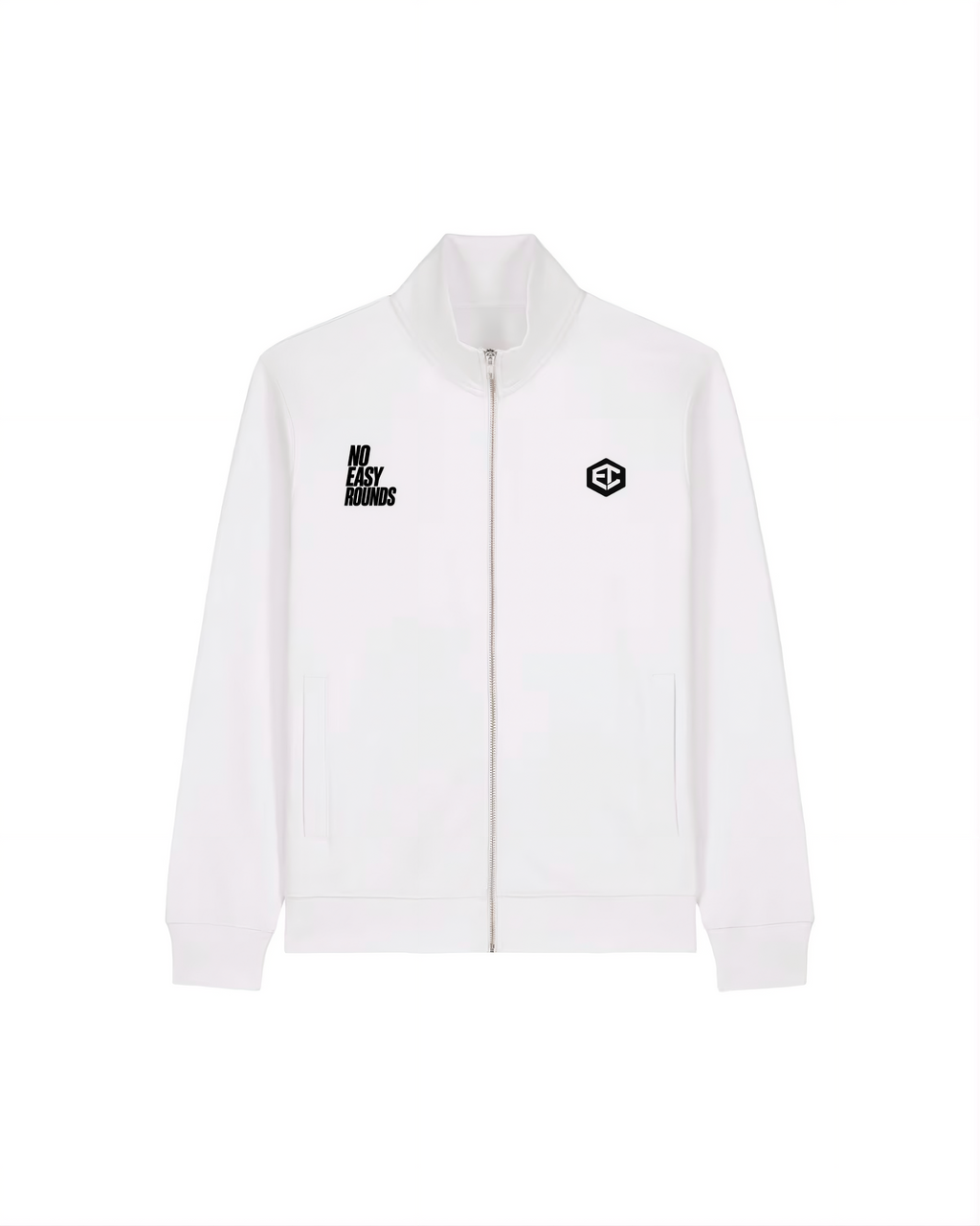 No Easy Rounds White Zip-Up